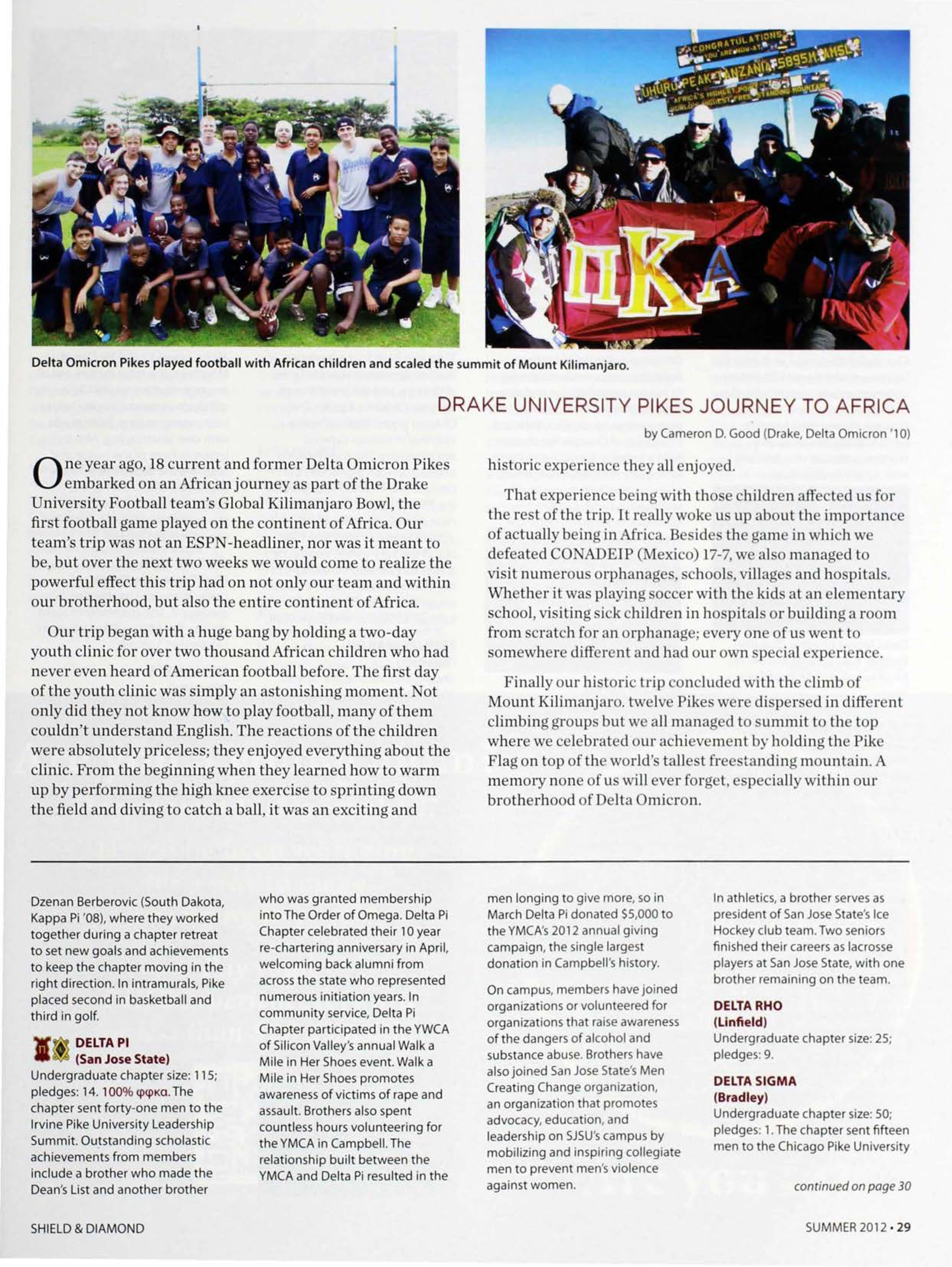 Drake University Pikes Journey To Africa